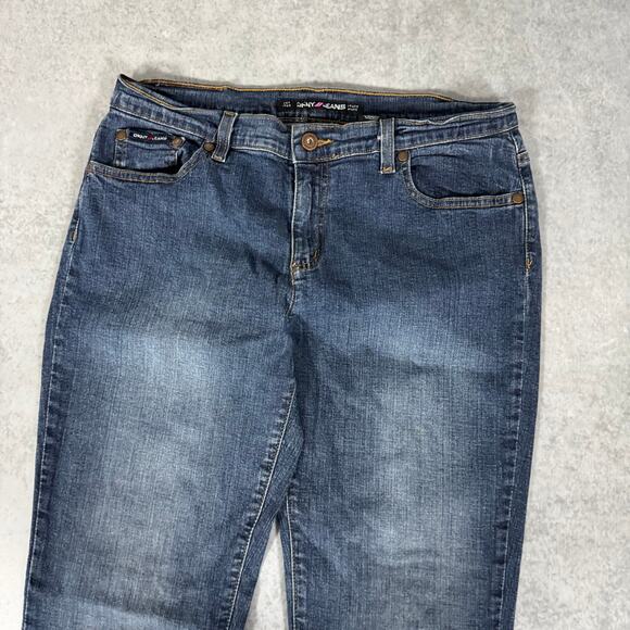 DKNY Jeans Bootcut Stretch Denim Blue Faded Wash - Size: 13 - Picture 2 of 8